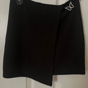 Black Mini Skirt with Butterfly Charm